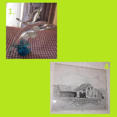 pakket 9 spullen doos deco retro kat lp boek art dolfijn cat, Diversen, Rommelmarktspullen, Gebruikt, Ophalen
