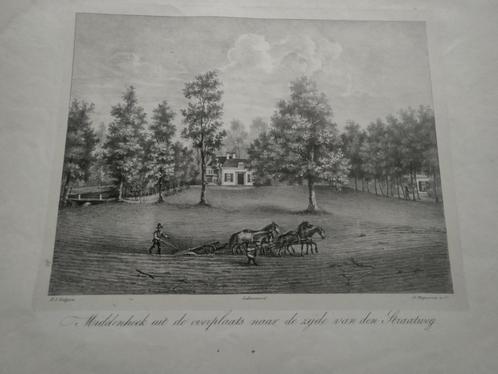 40 / Loenen aan de Vecht Buitenplaats Middenhoek Litho 1836, Antiek en Kunst, Kunst | Litho's en Zeefdrukken, Ophalen of Verzenden