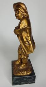 Om1850-1900 Brons Verguld Beeld Allegorie jaargetijde Winter, Ophalen of Verzenden, Brons