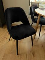 4 of 6 Eetkamerstoelen - Karwei - Velvet - Zwart, Huis en Inrichting, Ophalen, Zo goed als nieuw, Rechthoekig, 50 tot 100 cm