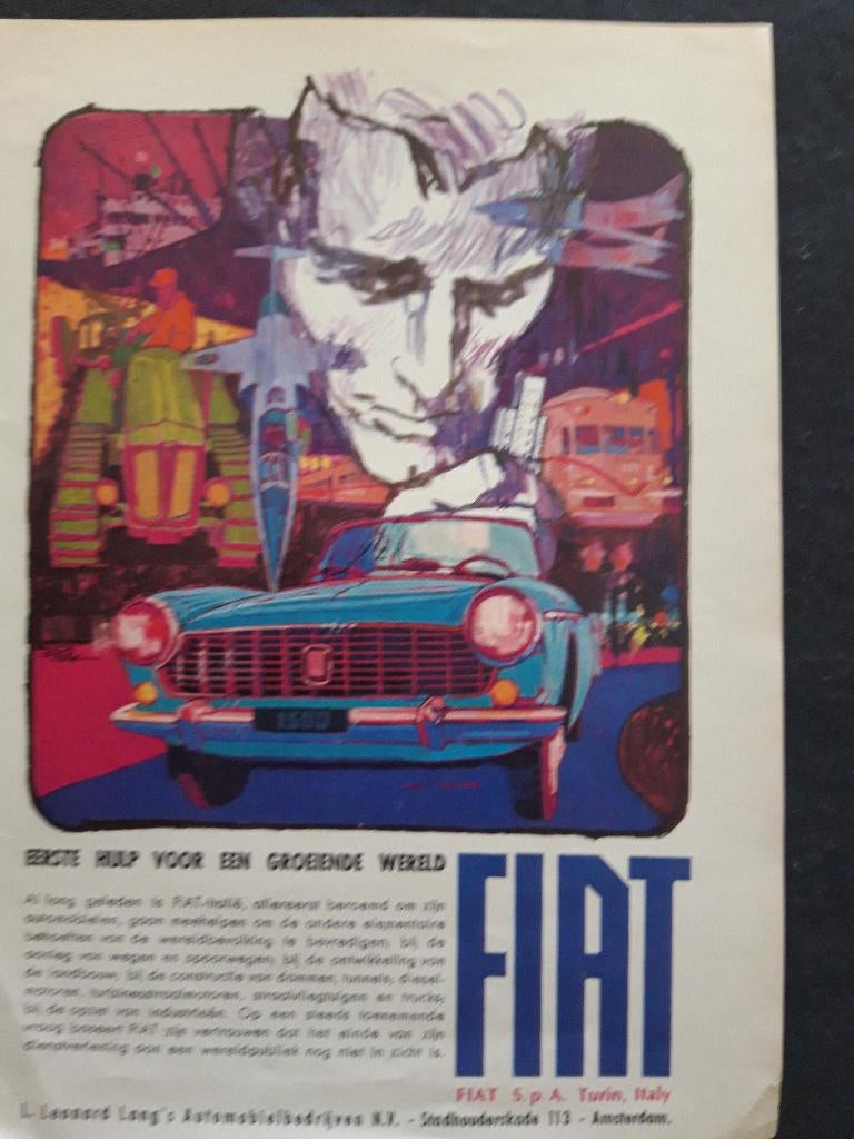 advertentie Fiat 1500 Spider -, Ophalen of Verzenden, Zo goed als nieuw, Auto's