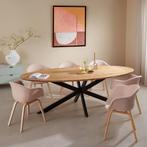 Prachtige ovale eettafel van hout in uitstekende staat, Ophalen, Gebruikt, 100 tot 150 cm, 200 cm of meer