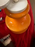 Vintage Oranje Hanglamp Jaren 70, Huis en Inrichting, Lampen | Hanglampen, Ophalen of Verzenden, Gebruikt, Glas, Minder dan 50 cm