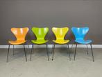 4 Fritz Hansen vlinderstoelen 7 series Arne Jacobsen, Huis en Inrichting, Stoelen, Ophalen, Gebruikt, Metaal, Vier