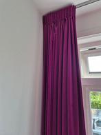 Donkerroze velours (HEMA) gordijnen, Huis en Inrichting, Ophalen, Gebruikt, Overige kleuren, 200 cm of meer