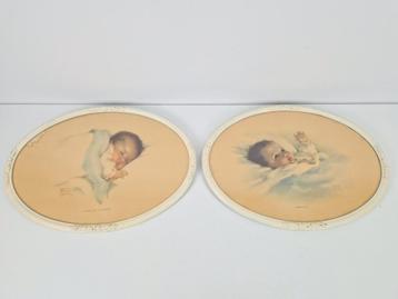 Set 2 Bessie Pease Gutmann Gravure / Litho’s lijst Art Deco beschikbaar voor biedingen