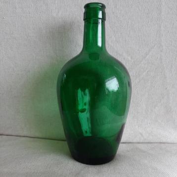 Brocante - Vaas fles groen - 22 cm hoog - beschikbaar voor biedingen