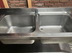 RVS Spoeltafel met 2 Bakken., Zakelijke goederen, Horeca | Keukenapparatuur, Ophalen of Verzenden, Gebruikt, RVS Meubilair