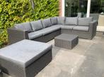 Forza Barolo hoek loungeset met tafel en extrazit hocker, Ophalen, Gebruikt, Wicker, Bank
