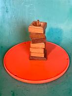 Vintage hout eierdop toren set van 6 meubelmaker Oisterwijk, Ophalen of Verzenden, Zo goed als nieuw