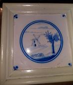 Vintage Delfts Blauw Tegel in Houten Lijst, Antiek en Kunst, Ophalen