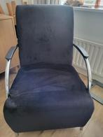 Zwarte velvet stoel, Huis en Inrichting, Ophalen, Zo goed als nieuw, 50 tot 75 cm