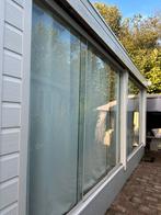 2 Glazen Schuifdeuren 3 meter breedt 220 hoog, Doe-het-zelf en Verbouw, Glas en Ramen, Gevelraam of Ruit, Zo goed als nieuw, Veiligheidsglas