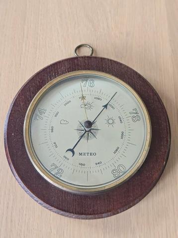 Grote Vintage TFA Dostmann Barometer op houten plaat €19 !! beschikbaar voor biedingen