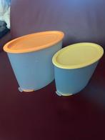 Tupperware Voorraaddozen met Onderopening - 2 stuks, Ophalen of Verzenden, Gebruikt, Geel, Bus of Trommel
