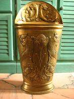 Prachtige Antieke Jugendstil Paraplubak met Draken - Messing, Antiek en Kunst, Antiek | Koper en Brons, Ophalen, Koper