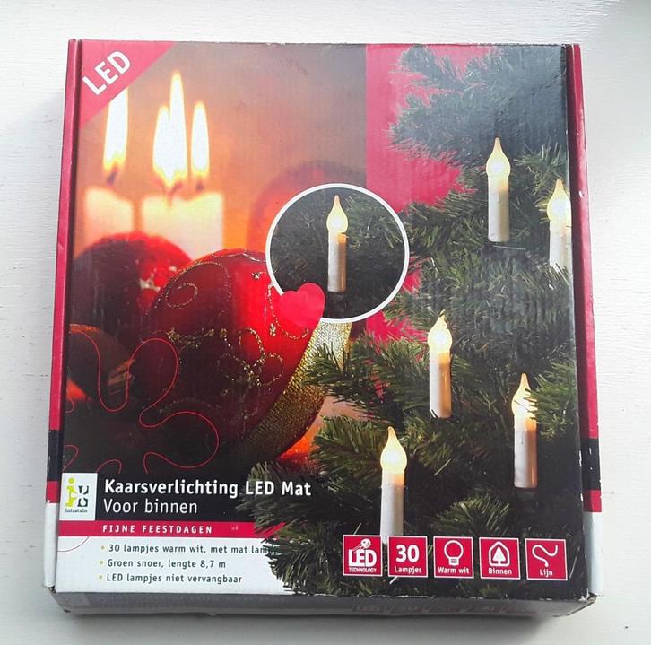 Kerstboomverlichting - kaarsverlichting - led - warm wit, Diversen, Kerst, Zo goed als nieuw, Ophalen of Verzenden