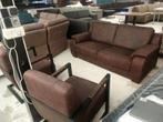 Bank 190cm + 2 Industriële Fauteuils - Setprijs!, Gebruikt, Onbekend, 75 tot 100 cm, Ophalen of Verzenden