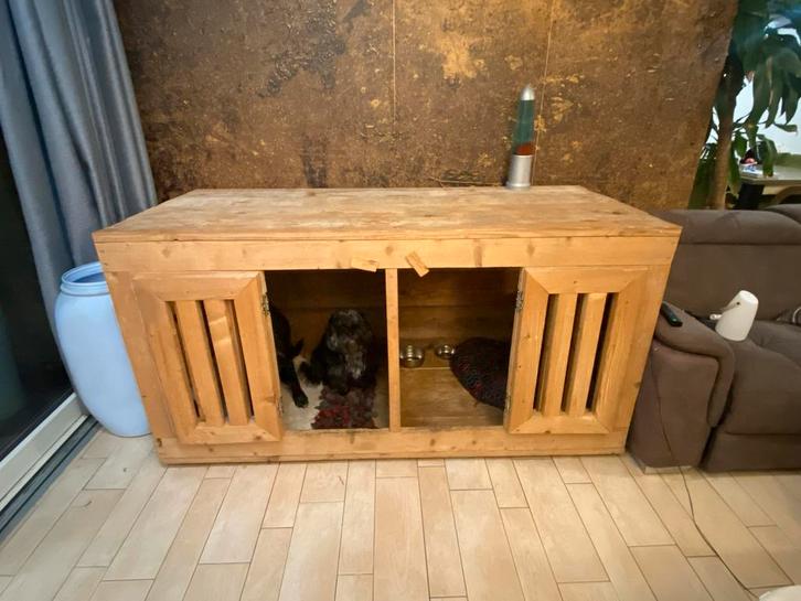 Stijgerhouten honden hok - 2 in 1 -, Dieren en Toebehoren, Hondenhokken, Gebruikt, Hondenhok, 65 tot 100 cm, 110 cm of meer, Ophalen