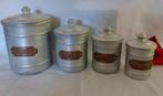 Set van 4 Franse aluminium voorraadbussen, Antiek en Kunst, Ophalen of Verzenden