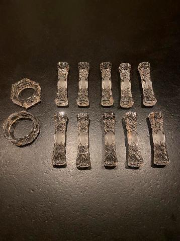 Kristallen Messenleggers & Servetringen Set (12 stuks) beschikbaar voor biedingen