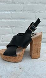 Zwarte pumps Mango ,  kurk , leer , plateau , nieuw , 38, Mango, Zwart, Nieuw, Sandalen of Muiltjes