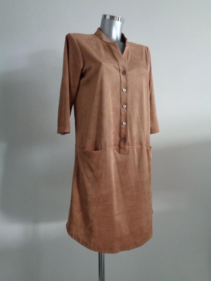 Nathalie Vleeschouwer designer jurk suedine small Nieuw, Kleding | Dames, Jurken, Nieuw, Maat 36 (S), Bruin, Knielengte, Ophalen of Verzenden