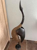 Mooie grote metalen vogel (107 cm hoog), Antiek en Kunst, Kunst | Designobjecten, Ophalen of Verzenden