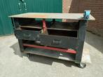 Onverwoestbaar stalen werkbank incl bankschroef., Ophalen, Gebruikt, 120 tot 170 cm, Bankschroef
