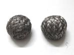 Vintage oorbellen, clips gevlochten metaal (2264-154), Ophalen, Zo goed als nieuw, Overige materialen