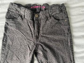 grijs-zwarte skinny broek met stippen hema mt 158 jeans beschikbaar voor biedingen