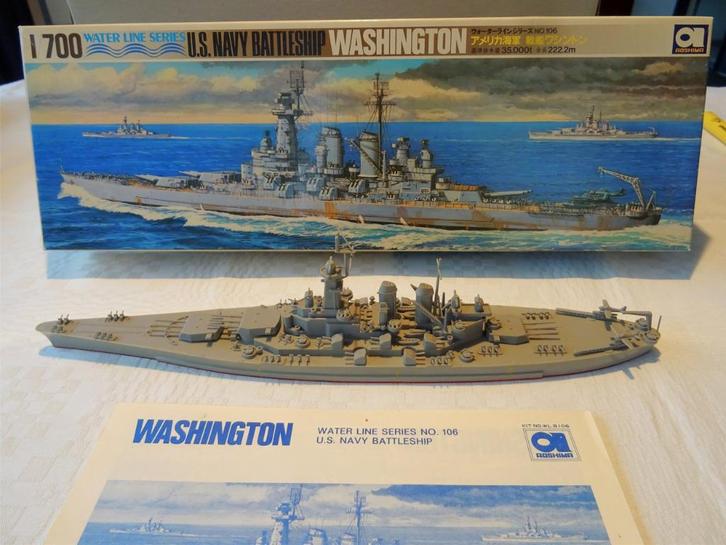 Washington- US - Aoshima - 1:700, Hobby en Vrije tijd, Modelbouw | Boten en Schepen, 1:200 of kleiner, Ophalen of Verzenden