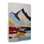 Abstracte weergave berglandschap Glasschilderij 100x150cm +, Huis en Inrichting, Woonaccessoires | Schilderijen, Tekeningen en Foto's