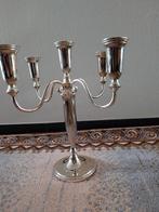 Zware vintage 5 arms kandelaar,, Antiek en Kunst, Ophalen of Verzenden, Zilver