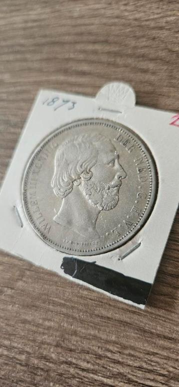 Zilveren rijksdaalder 1873 Willem 3 beschikbaar voor biedingen