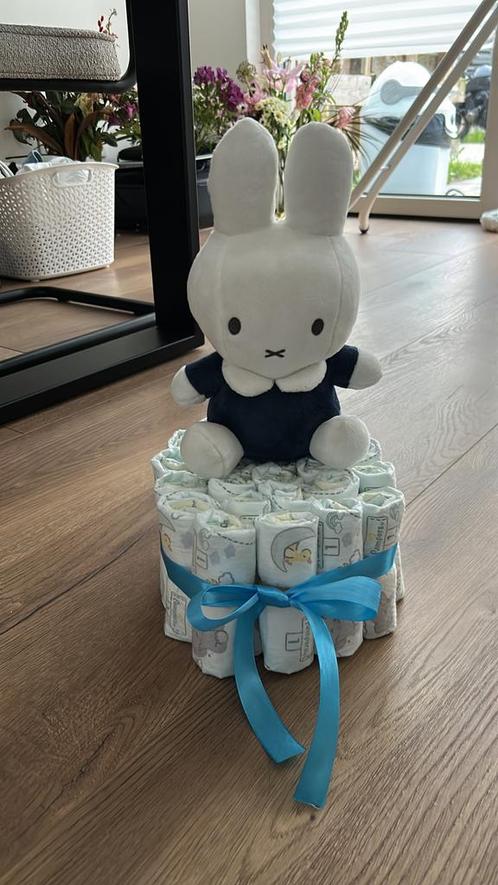 Luiertaart nijntje blauw, Kinderen en Baby's, Kraamcadeaus en Geboorteborden, Nieuw, Ophalen