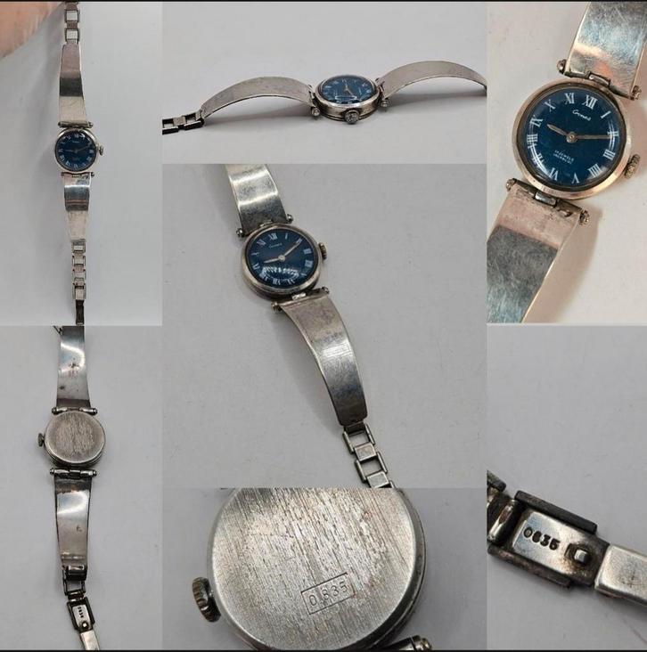 Zoldervondst prachtig zilver Crones vintage horloge, Sieraden, Tassen en Uiterlijk, Horloges | Dames, Gebruikt, Overige merken