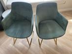 2 x Eetkamerstoel met armleuning merk Mowkan kleur SKY, Huis en Inrichting, Stoelen, Ophalen, Gebruikt, Twee, Blauw