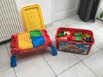 Megabloks tafel en bak met blokken, Ophalen, Zo goed als nieuw