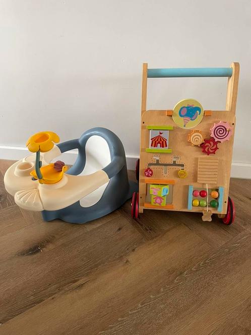 Houten loopwagentje en Smoby badzitje, Kinderen en Baby's, Speelgoed | Badspeelgoed, Gebruikt, Ophalen