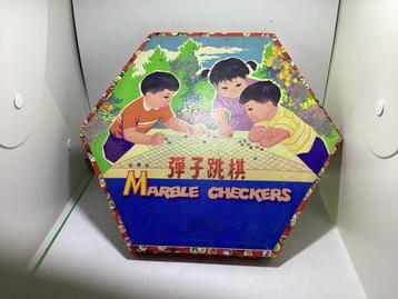 Vintage Marble Checkers Chinees Bordspel beschikbaar voor biedingen