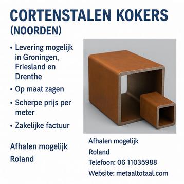 Goedkope corten kokers/profielen. Af te halen of bezorgen! beschikbaar voor biedingen