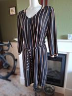 Batida zwart bruin crème gestreepte jurk 4 L 40 gratis verz, Kleding | Dames, Jurken, Verzenden, Zwart, Maat 42/44 (L), Zo goed als nieuw