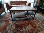 Mahonie houten salontafel met metalen frame, Huis en Inrichting, Tafels | Salontafels, Gebruikt, 50 tot 100 cm, Metaal, Minder dan 50 cm