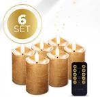 KENN 3D LED kaarsen goud - 6 Stuks - met afstandbediening, Overige materialen, Overige kleuren, Nieuw, Ophalen of Verzenden