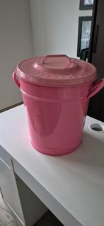 Roze Metalen Prullenbak, Ophalen, Gebruikt, Minder dan 10 liter, Metaal