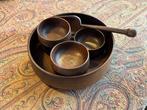 Vintage houten pindaset jaren 60, Ophalen of Verzenden, Huis en Inrichting