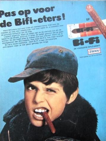 7 vintage advertenties reclames Bi-fi 70-71 Bifi Zwan salami beschikbaar voor biedingen