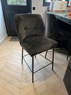 Twee panterstof barkrukken velours, Ophalen, Met voetsteun, Zo goed als nieuw, 90 cm of meer