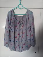 Blouse Grijs met Flamingo's maat l / xl, Ophalen of Verzenden, Zo goed als nieuw, Maat 38/40 (M), Grijs